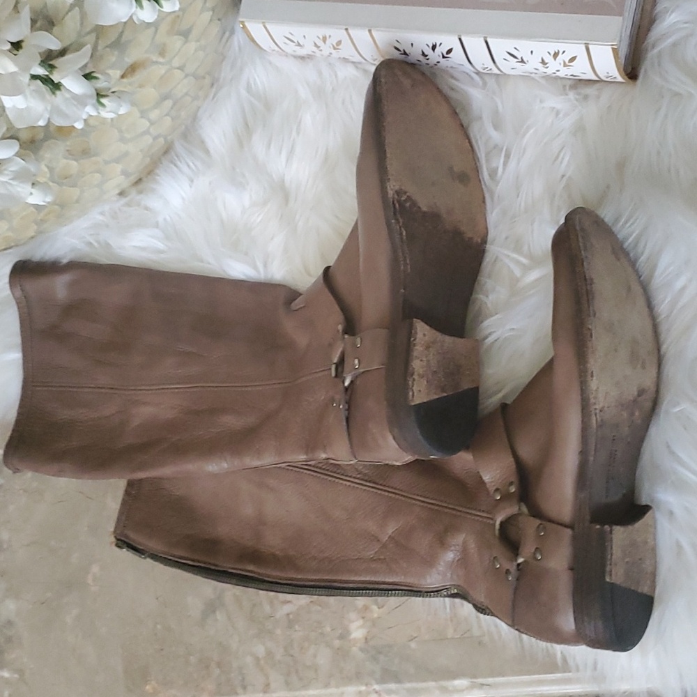 Frye Phillip harness brown Leather  long riding boots size 9B - Picture 2 of 16